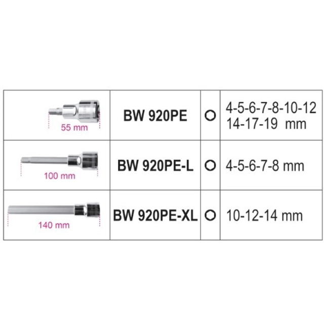 Vendita online Assortimento di 18 chiavi a bussola art.BW 923E-PE/C18